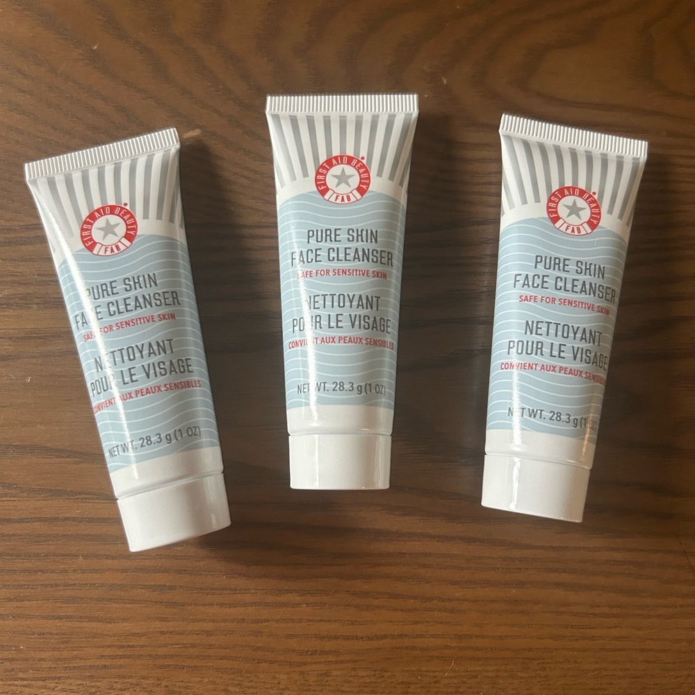 3 x FAB First Aid Beauty Pure Skin Face Cleanser - travel sized